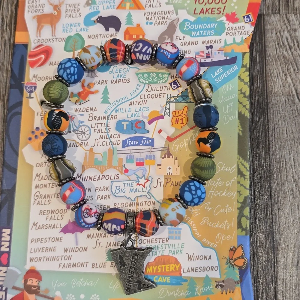 NWT‎ Jilzarah Handmade Minnesota Nice Pride Clay Bracelet